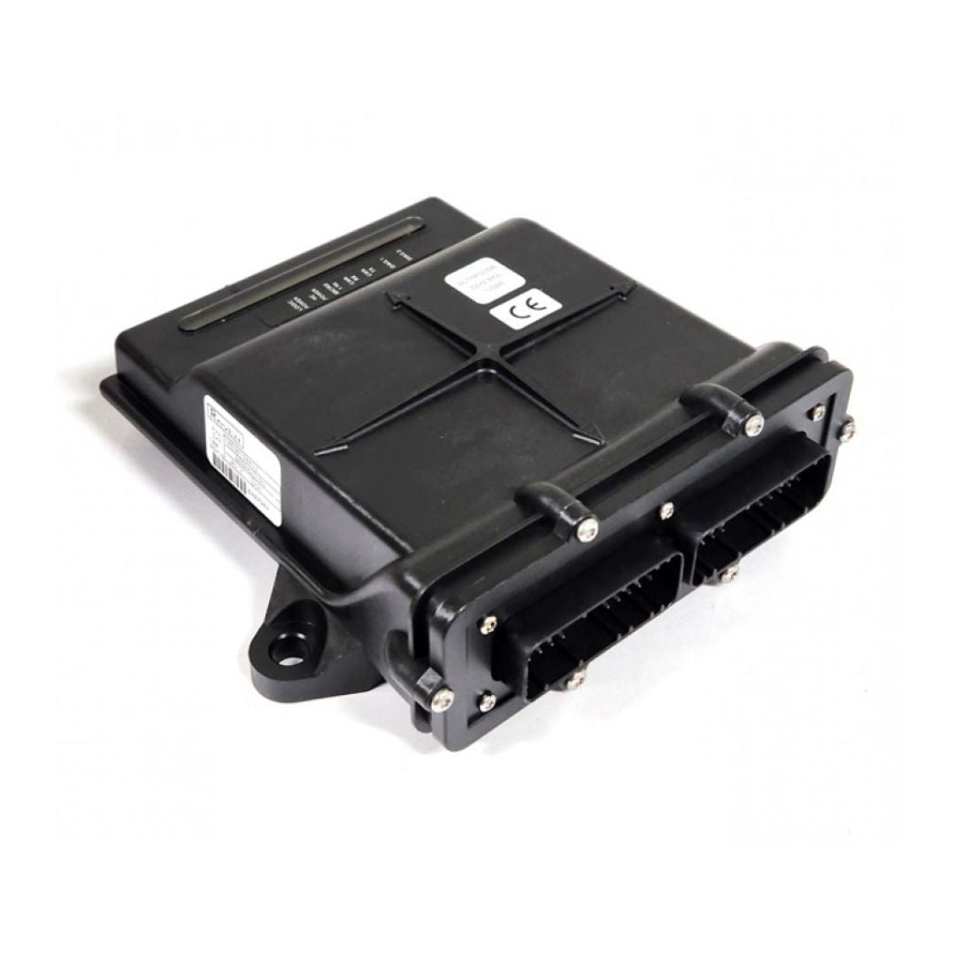 A Raven Control Node CAN for Autoboom Ultraglide (063-0130-013) in black, featuring CAN Bus Systems connectors and labeling, isolated on a white background.
