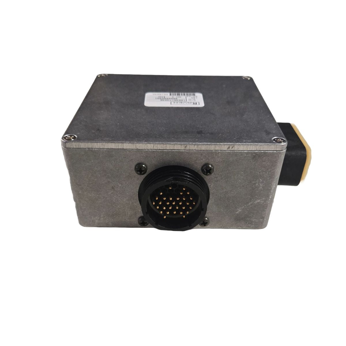 Raven Interface Box (063-0173-038): rectangular metal case with CAN Bus, multi-pin front connector, and side black port.