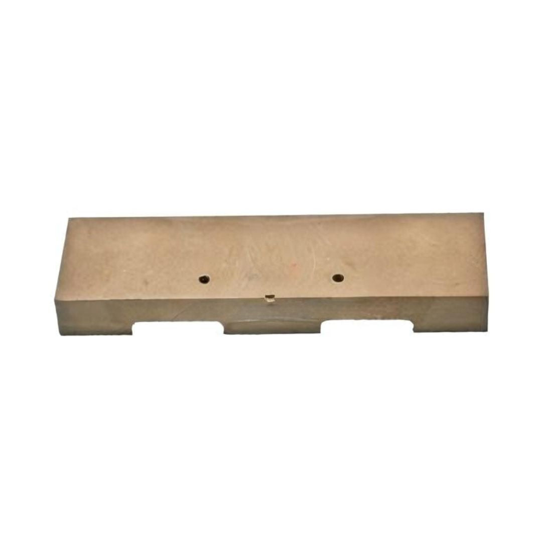 A Blackmer Vane, 4" Pump (LGLD4B, TLGLF4B) Duravane by Blackmer, featuring a rectangular metallic design with two small holes and a notched bottom edge, ideal for cryogenic applications, isolated on a white background.