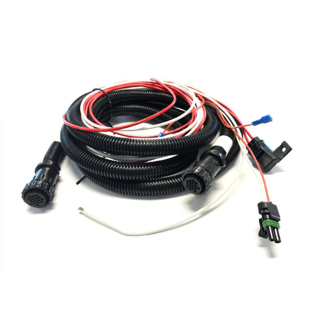 Raven's 10-foot console cable for the 440/450 controller, featuring a 16 Pin Amp Plug and coiled black and red automotive wiring harness with multiple connectors, isolated on a white background.