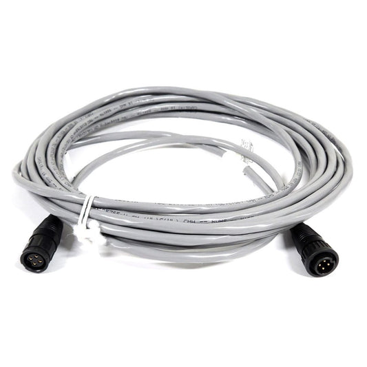 Coiled Raven 24' Extension Cable for NH3 On/Off Valve in gray with black connectors at both ends, secured with a white twist tie.