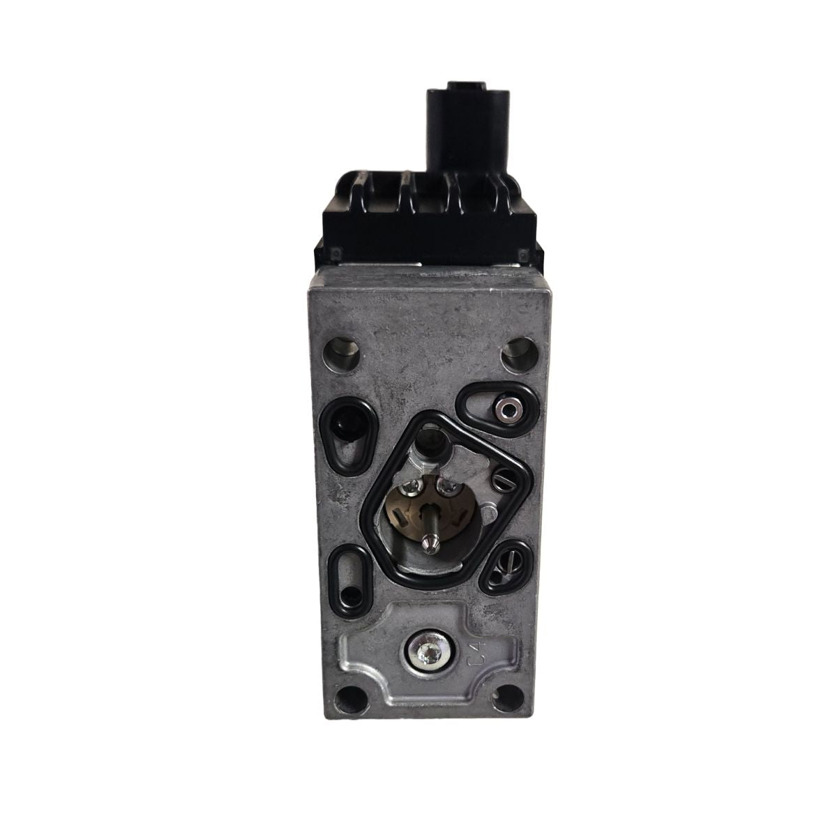 Raven PVES Control Valve (334-0020-162), rectangular metal part with black connector, front view on white background.