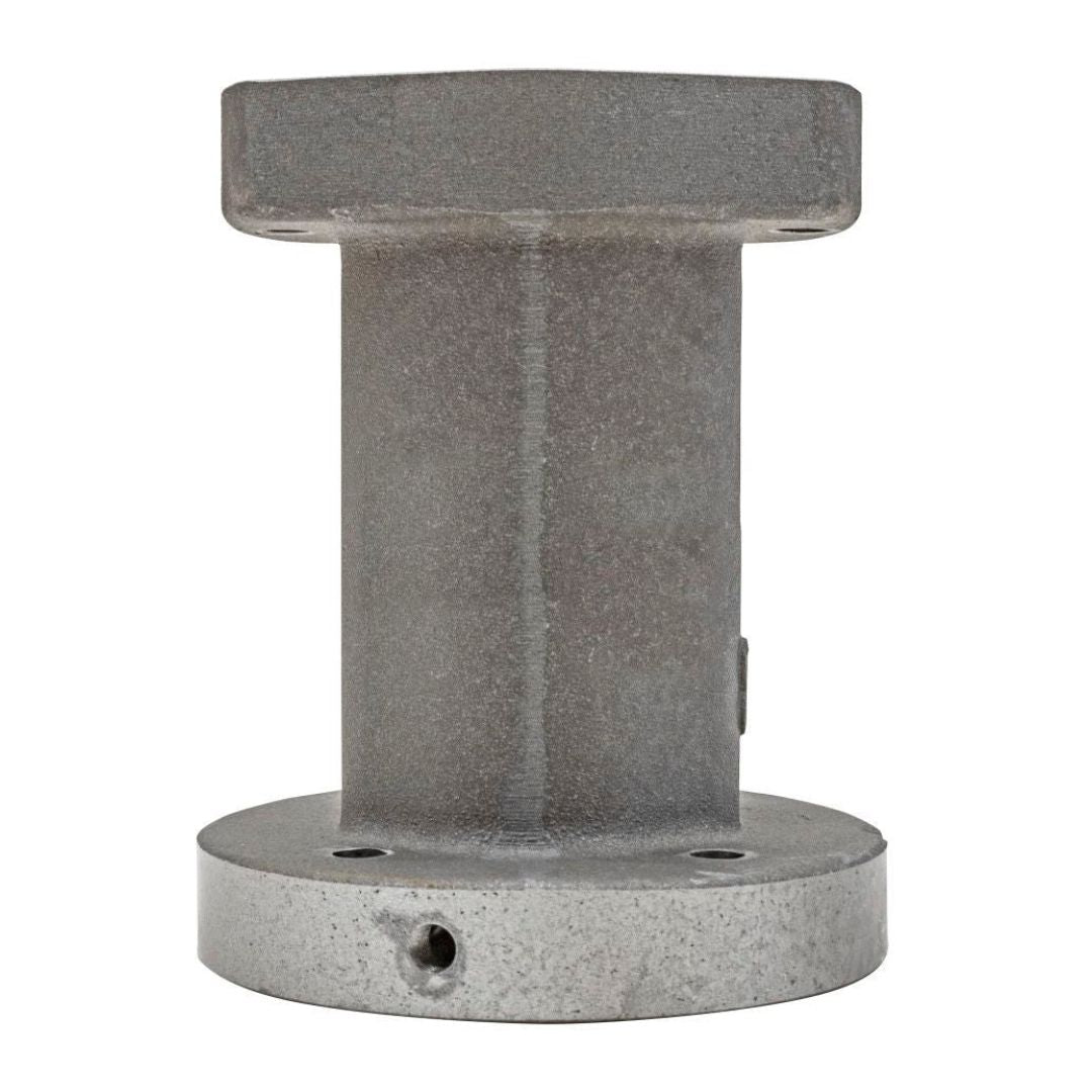 A cylindrical metal component with a flange at each end, featuring multiple holes for mounting or connections, is ideal for agricultural and industrial applications. This design is compatible with TX Model Pumps and the Blackmer Hyd Motor Adapter Kit TLGLF3C.