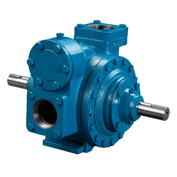 A Blackmer LGLD4B Sliding Vane Pump - 4" Base Mount with a 1-1/4" shaft and multiple bolt connections, ideal for high-volume transfer, on a white background.