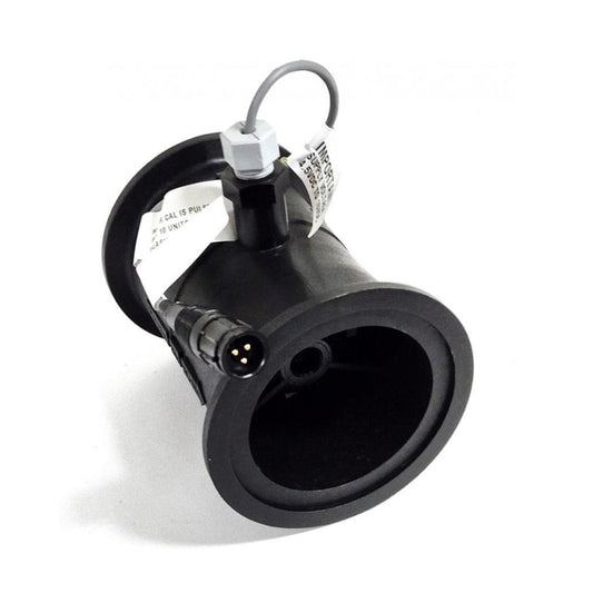 The black electronic component with attached cables and a connector against a white background is the Raven RFM 200P Poly Flow Meter, ideal for industrial and agricultural applications. This high-precision device ensures accurate measurements in various demanding environments, making it an excellent replacement for the 063-0159-751 model. For optimal performance, consider purchasing the 117-0171-690 kit as well.