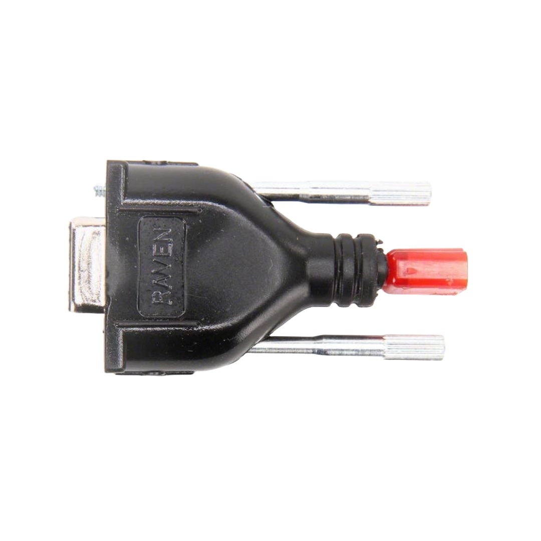 Raven brand Raven - Cruizer II Boom Sense Adapter (Boom Sense Only) with a red connector and two silver pins, designed for accurate boom sensing in precision agriculture systems.