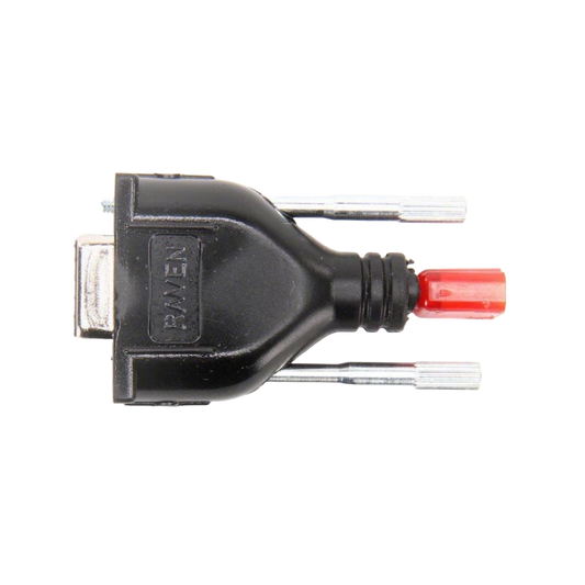 Raven brand Raven - Cruizer II Boom Sense Adapter (Boom Sense Only) with a red connector and two silver pins, designed for accurate boom sensing in precision agriculture systems.