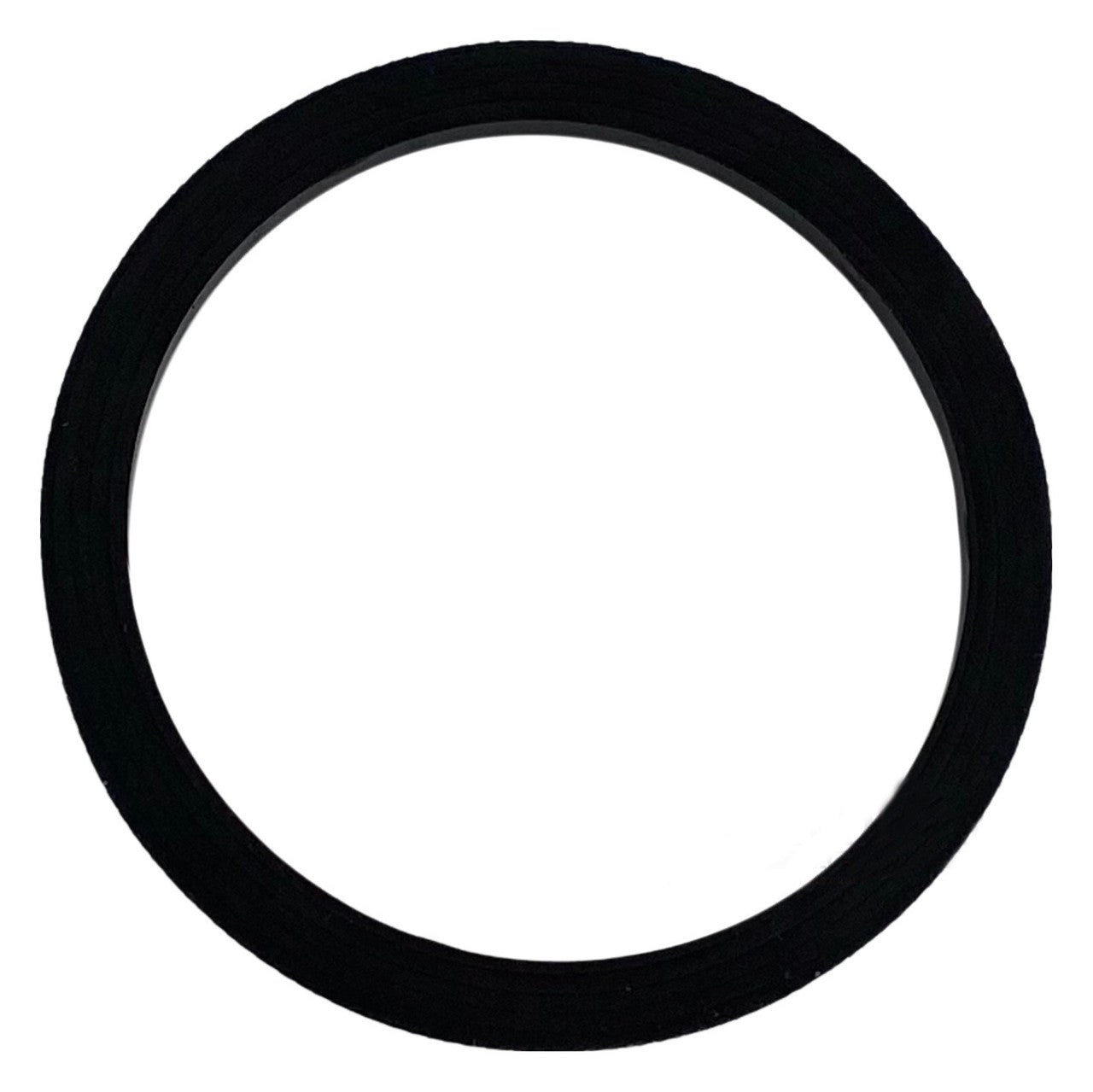 A black, circular Squibb Taylor Junior Gauge Gasket Buna-N with a smooth surface against a white background, famous for its chemical resistance.