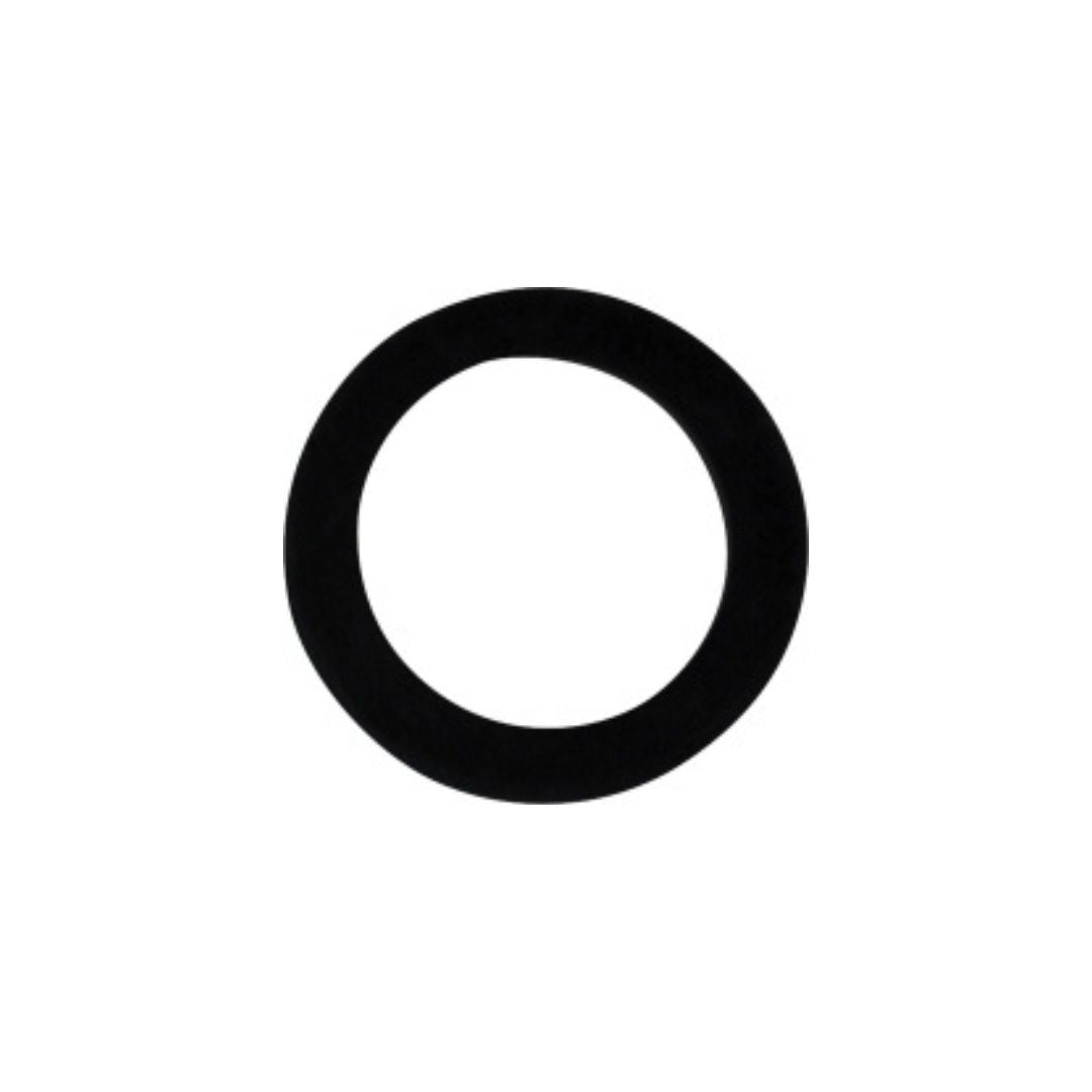 A black rubber washer with a circular shape and a hole in the center, the Squibb Taylor ACME Coupler Gasket 2-1/4" is typically used in plumbing or mechanical applications.