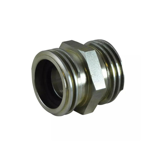 Marshall Excelsior ACME Adapter - 2-1/4" MACM x 2-1/4" MACM steel (ME275S) with threaded ends for connecting pipes or hoses; ideal as an LP-Gas adapter.