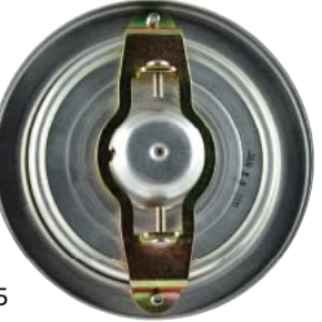 A close-up view of the Squibb Taylor 4" Flow Indicator Dial, featuring a central bolt and a symmetrical bracket in a 2-Tab Style.