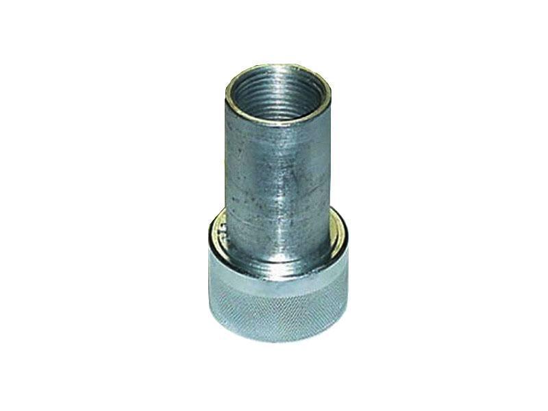 Continental Continental Coupling 1" FPT x 1-3/4" Female ACME: A metal cylindrical fitting with a threaded top, featuring a textured base on a white background.