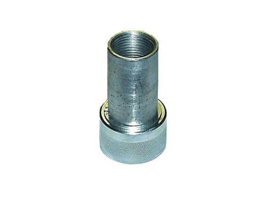 Continental Continental Coupling 1" FPT x 1-3/4" Female ACME: A metal cylindrical fitting with a threaded top, featuring a textured base on a white background.