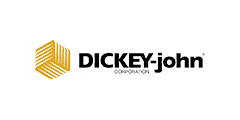 Logo of DICKEY-jon.com featuring a gold geometric cube design to the left of the text "DICKEY-john".