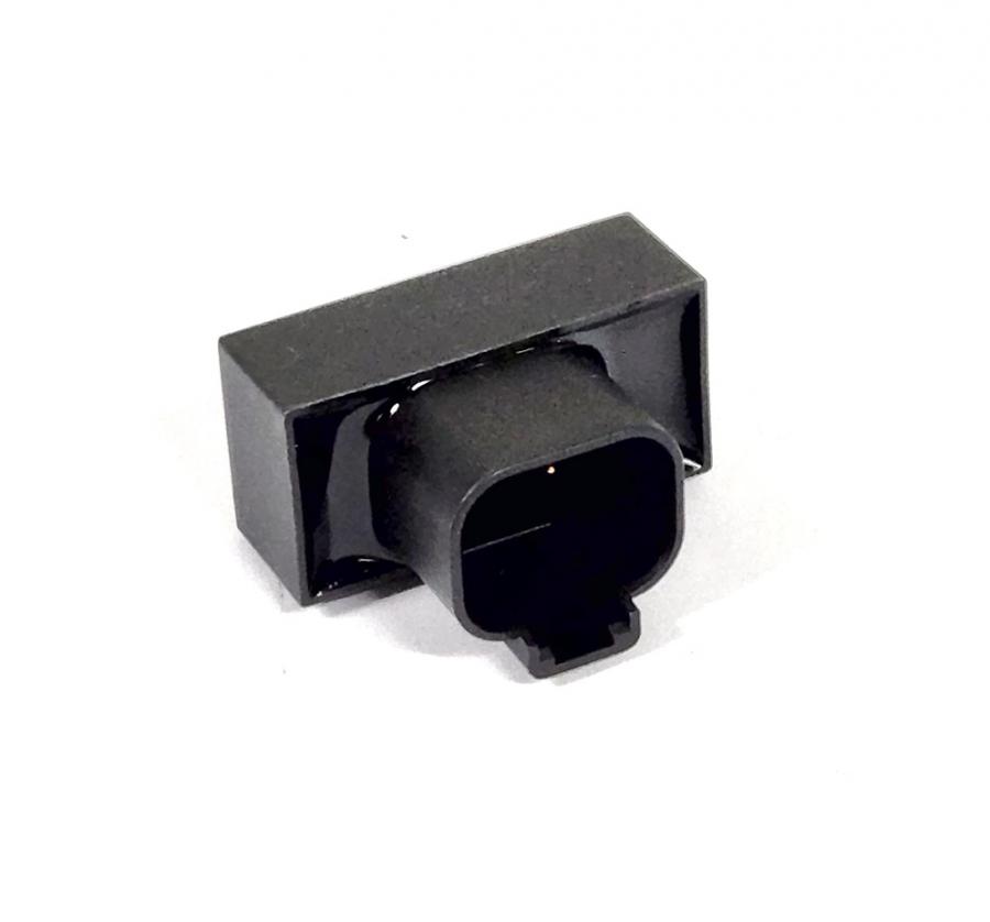 A black rectangular electronic connector with a central protruding socket against a white background, resembling the Raven CAN Passive Terminator (063-0172-369) by Raven, commonly used in agricultural equipment communication.
