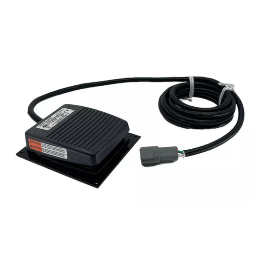 The Raven SmarTrax 4-Pin Foot Switch (063-0173-593) is a durable black farming tool with a long cable and connector.