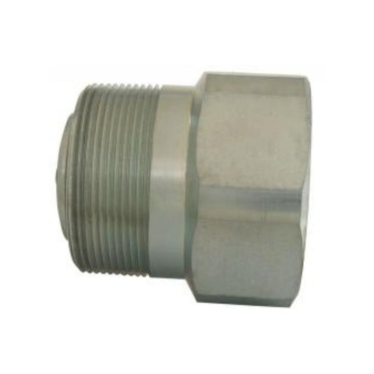 Marshall Excelsior Back Check Valve 1-1/4" MPT x 1-1/4" FPT Steel with Bonded Soft Seat, ideal for high-pressure liquid propane valve systems in plumbing or hydraulic applications, isolated on a white background.