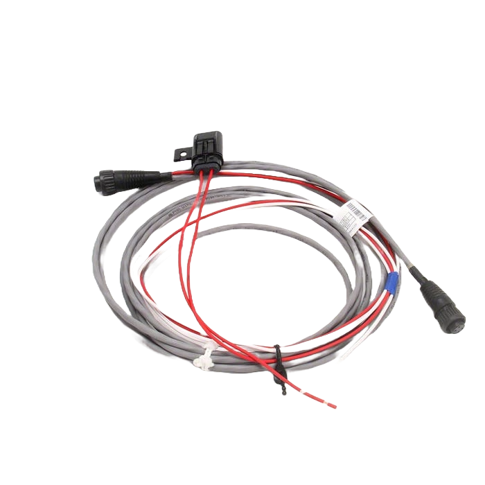 Product Description: The Raven Cable 15' Interface Phoenix 10 Speed in gray and red, featuring coiled electrical wires with various connectors and plugs attached, isolated on a white background.