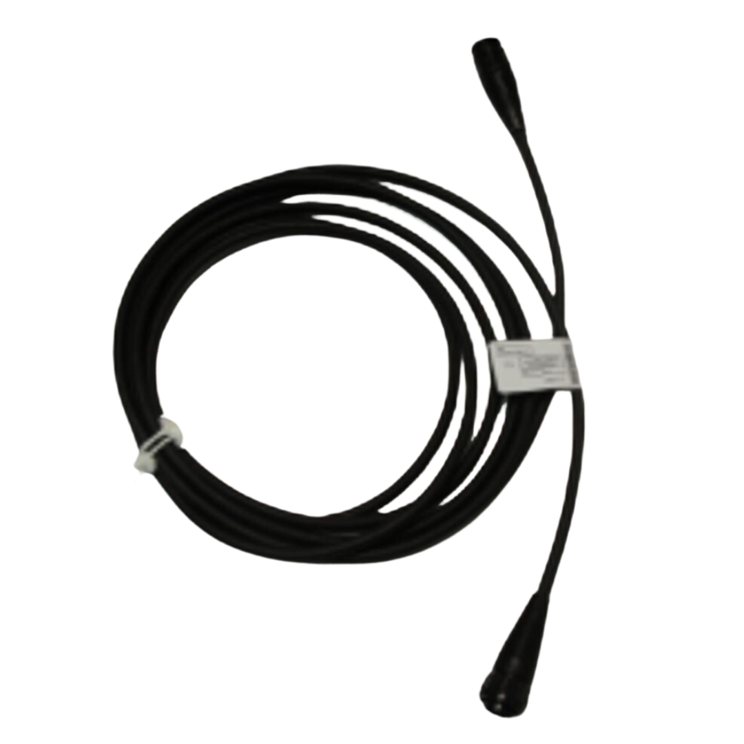 A Raven 24' Extension Cable for 4 - 6 Sections, coiled and black with connectors on both ends, is encircled by a white label in the middle.