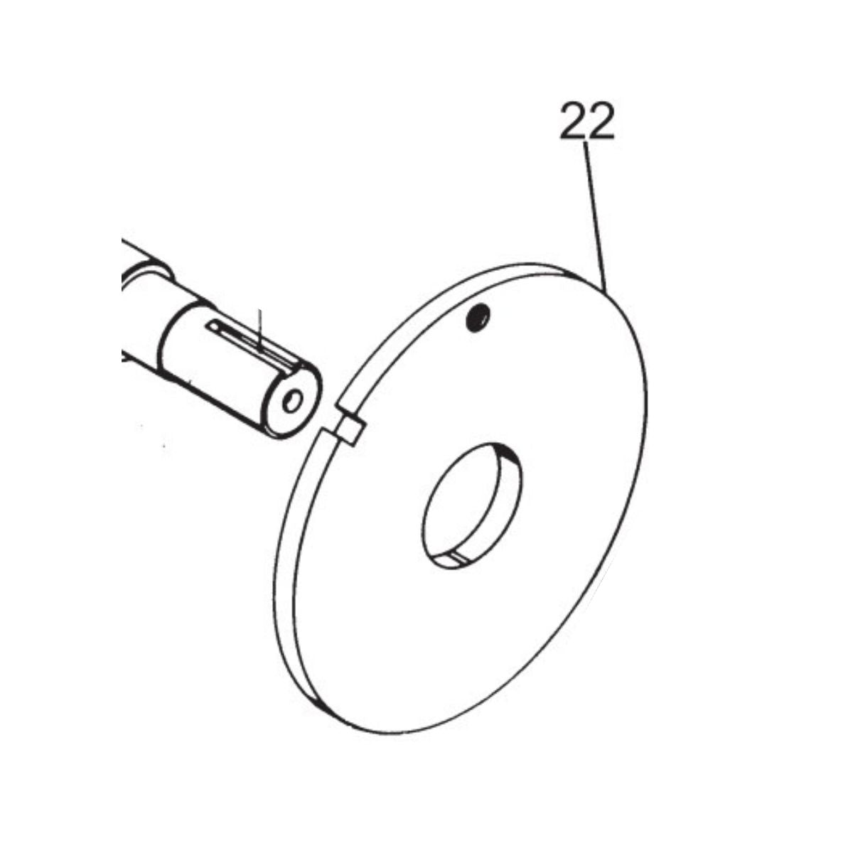 Illustration of Corken Side Plate 521 (1163-2), notched and aligning with a cylindrical rod, in ductile iron.