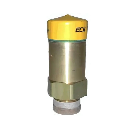 A RegO Relief Valve, brass, 1-1/4" MNPT marked "ECI", protects pressure vessels with a 250 PSI rating.