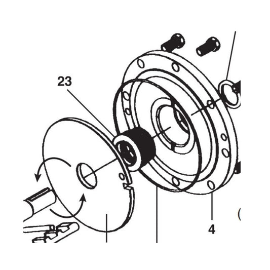 Exploded view of Corken Mechanical Seal - Z4200 Pump parts, including disc, bolts, hub for high-pressure use, with labels.