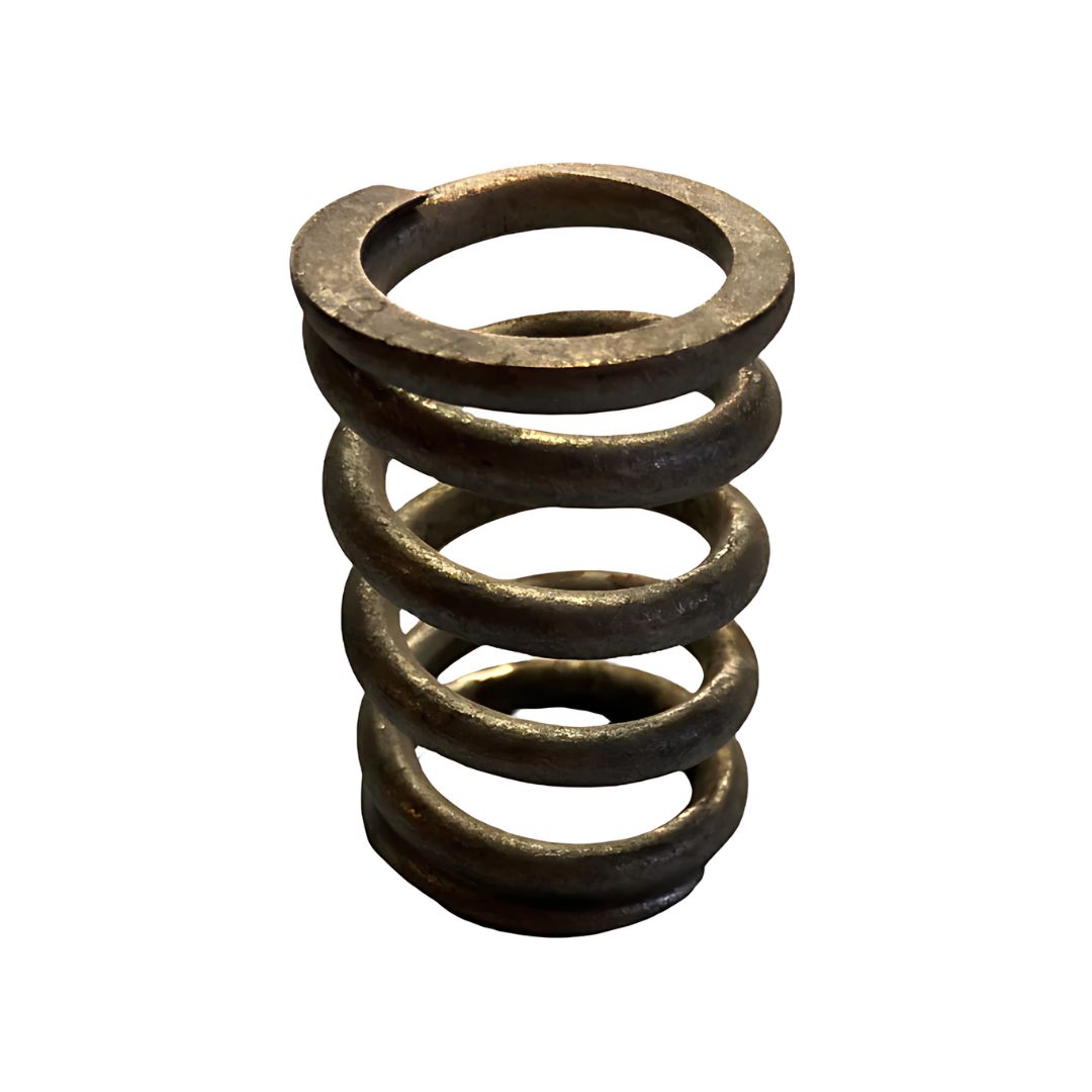 A Blackmer Spring Steel Zinc 3" Pump (TLGLF3C), designed for LPG & NH3 applications, features an upright-standing metallic coiled spring with a circular shape and several loops, all constructed from durable spring steel, isolated on a white background.