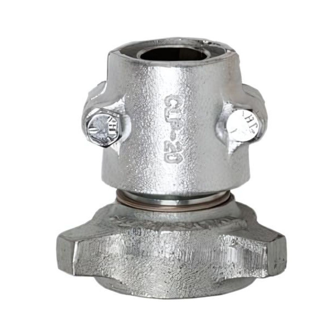 Metal pipe fitting with a clamp mechanism and bolts for securing connections in plumbing or industrial applications