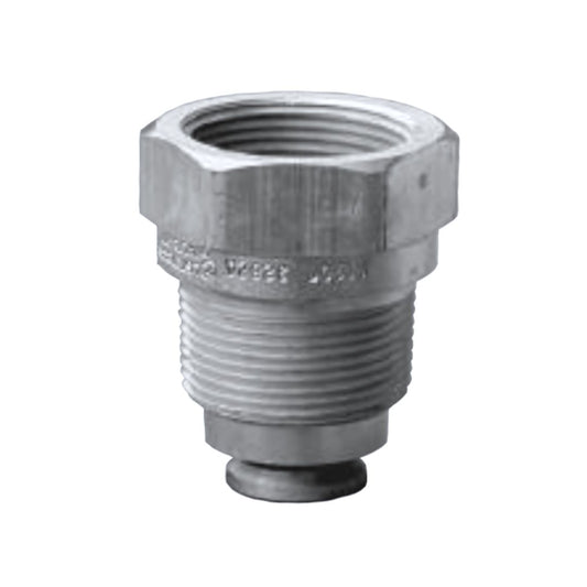 RegO Excess Flow Valve 3/4" MPT x 3/4" FPT Steel by RegO, a precision-engineered valve with a smaller male end and a larger female end to regulate flow rate, perfect for various industrial applications. Isolated on white background.