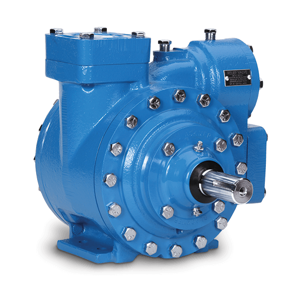 The Blackmer LGLD3F Sliding Vane Pump, featuring a 3" base mount and a 1-1/8" shaft, is designed with bolted connections and a cylindrical structure, making it ideal for propane transfer in bulk plant service applications.