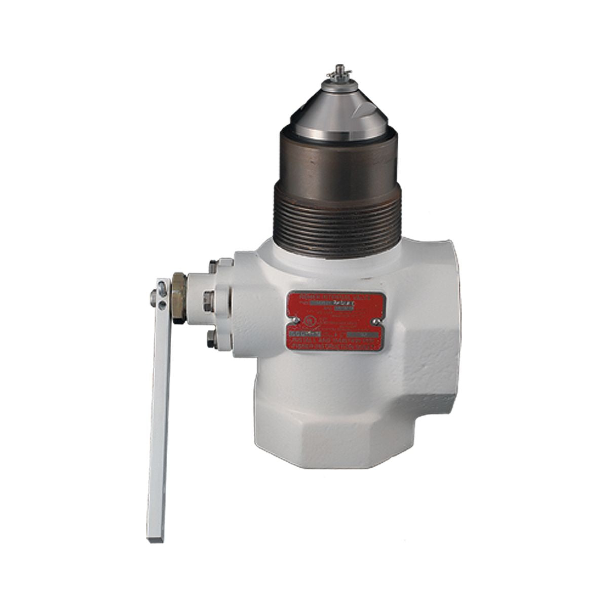 Fisher Jet Bleed Internal Valve, 2" MPT x 2" FPT, 250 GPM: Metal and white design for flow control on a white background.