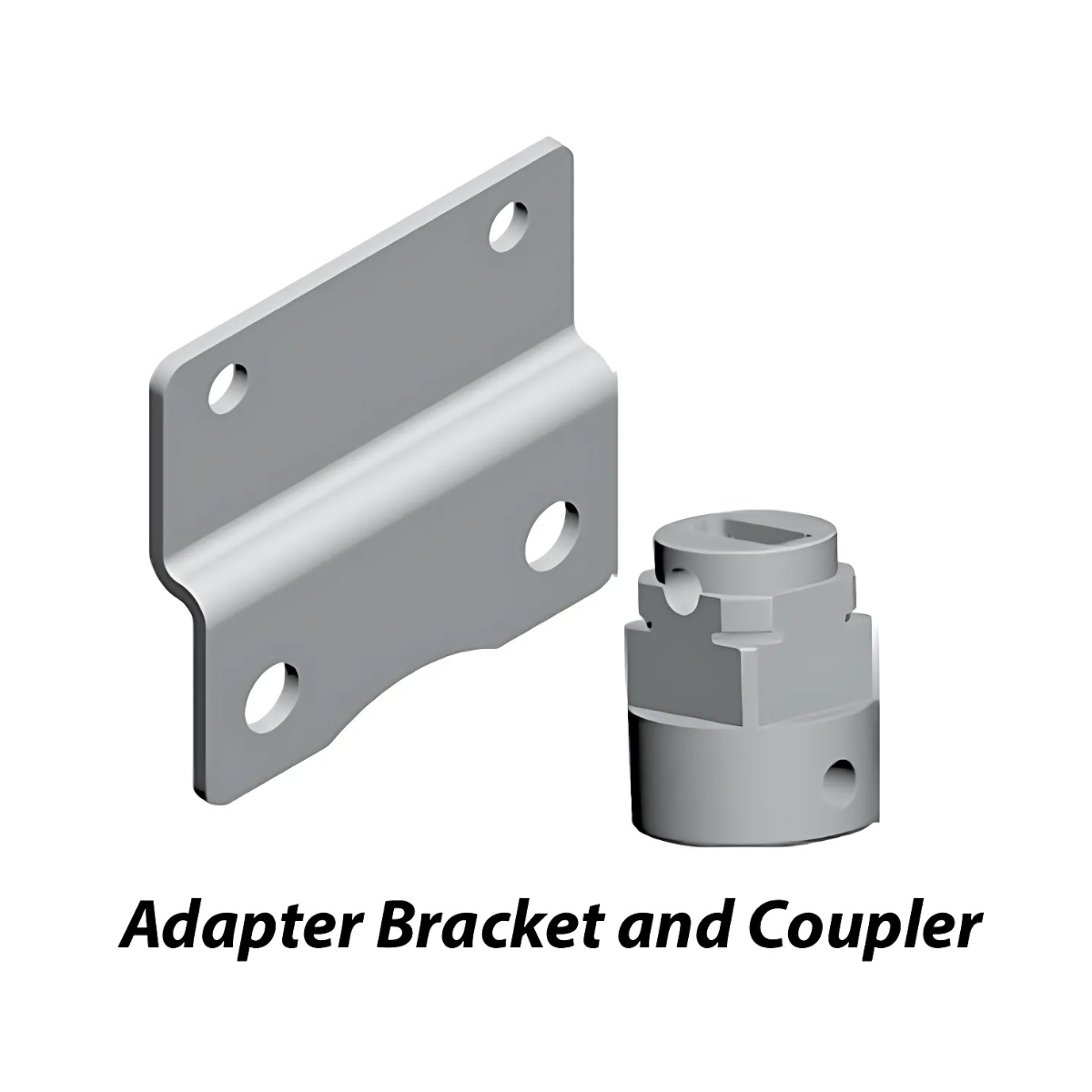 Illustration of a gray mounting bracket and coupler with text "DICKEY-john Mounting Bracket and Coupler Kit - 1-1/4\" Valve to Actuator (45790-4000)" below, designed for 1-1/4" valve configurations in Continental NH3 systems.