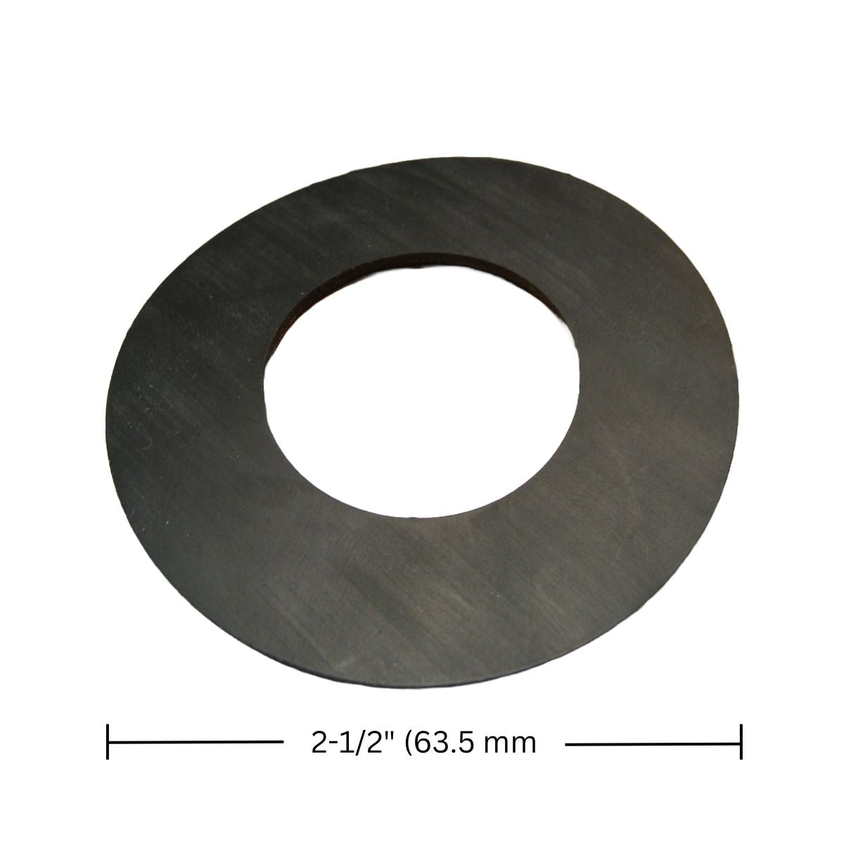 The DICKEY-john Flow Meter Gasket - Round (45790-1260) is designed for precision sealing, featuring a central hole for compatibility with DICKEY-john flow meters. Its black rubber construction and 2-1/2 inch (63.5 mm) diameter ensure a leak-proof seal.