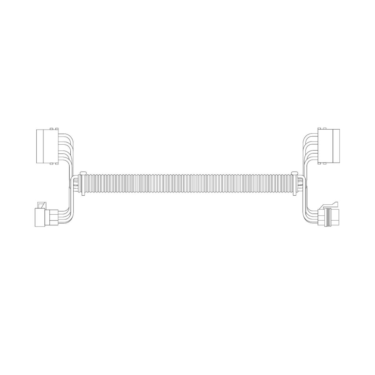 Line drawing of the DICKEY-john WSMB CAN Extension Harness (46798-014X), showing connectors at both ends and a coiled center section, tailored for IntelliAg monitoring systems in precision agriculture applications.