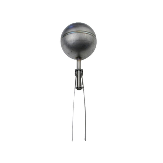 An isolated image of a Liquid Controls Float & Reed Assembly - Aluminum Air Eliminator for M-7/M-10 meters (501040), resembling an early satellite with attached wires, designed for level sensing in fuel metering systems, on a white background.