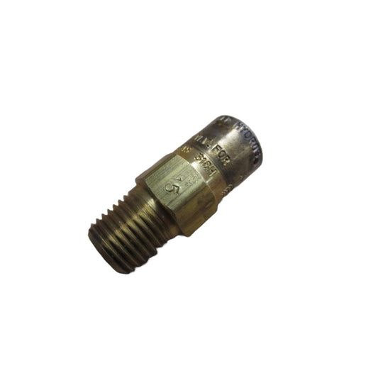 A high-quality RegO Hydrostatic Relief Valve, made of brass with a 1/4" male thread and rated for 400 PSI LPG applications, is isolated against a white background.