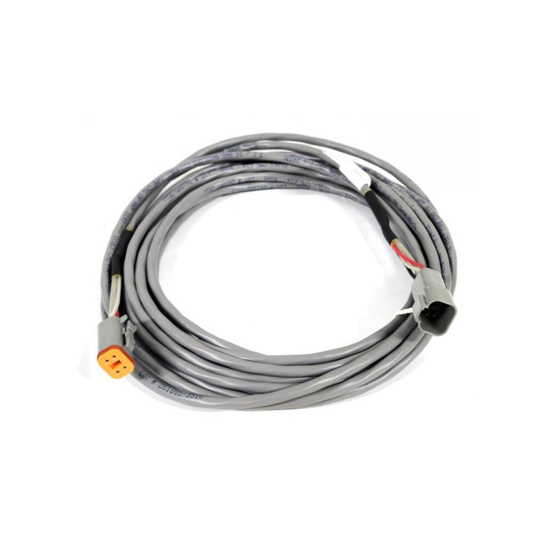 The Raven CANBUS Extension Cable - 24' (115-0171-387), featuring a durable gray color with yellow and gray connectors on each end, is ideal for Raven Systems' precision farming solutions and is shown against a white background.